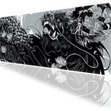 İyi Fikirler Tribal Ejder Temalı Large Gaming Mouse Pad 70X30 cm Kaymaz Taban Dikişli Kenar Masa Matı - Siyah