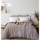 İyi Geceler İstanbul %100 Pamuklu Dafne Nakışlı Çeyizlik Müslin Yatak Örtülü Nevresim Takımı - Bej - 240 x 260 cm