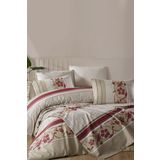 İyi Geceler İstanbul Cotton Life 200x220 cm Firuze Bej Çift Kişilik Nevresim Takımı