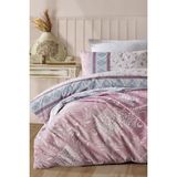 İyi Geceler İstanbul Cotton Life Çift Kişilik Nevresim Takımı - Antik Pembe - 200 x 220 cm - Açık Pembe - Açık Sarı