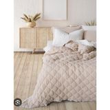 İyi Geceler İstanbul Iyi Geceler Istanbul Atlas %100 Pamuklu Çift Kişilik Müslin Yatak Örtüsü +2 Yastık Kılıfı ( 3 Parça ) - Bej - 220 x 240 cm