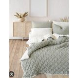 İyi Geceler İstanbul Iyi Geceler Istanbul Atlas %100 Pamuklu Çift Kişilik Müslin Yatak Örtüsü +2 Yastık Kılıfı ( 3 Parça ) - Haki - 220 x 240 cm