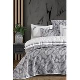 İyi Geceler İstanbul Palm Çift Kişilik Nakışlı Yatak Örtüsü Seti - Gri - 200 x 220 cm