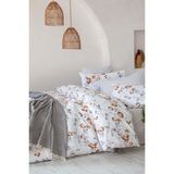 İyi Geceler İstanbul Poplin Çift Kişilik Nevresim Takımı - Lily Kahve - 200 x 220 cm - Kahverengi