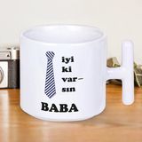 İyi Ki Varsın Baba Yazılı Babalar Gününe Özel Hediyelik T Kupa