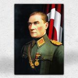 İyi Olsun Atatürk Portresi Askeri Üniformalı Kanvas Tablo - 40 x 60 cm