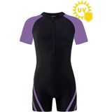 İYİBU Çocuk Uv Korumalı Kısa Kollu Yüzücü Tulum Mayo Havuz ve Deniz Mayosu Kids Swimwear Unisex - 7 - 8 Yaş - 5PT-Mor