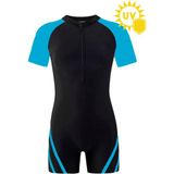 İYİBU Çocuk Uv Korumalı Kısa Kollu Yüzücü Tulum Mayo Havuz ve Deniz Mayosu Kids Swimwear Unisex - 9 - 10 Yaş - 04G-Mavi