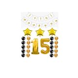 İyiki Doğdun Yazılı 15 Yaş Gold Renk Doğum Günü Parti Seti