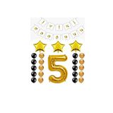 İyiki Doğdun Yazılı 5 Yaş Gold Renk Doğum Günü Parti Seti