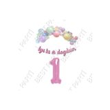 Iyiki Doğdun Yazılı Kaligrafi Banner Makaron Balon Seti 1 Yaş Pembe Set Doğum Günü