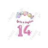 Iyiki Doğdun Yazılı Kaligrafi Banner Makaron Balon Seti 14 Yaş Pembe Set Doğum Günü
