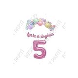 Iyiki Doğdun Yazılı Kaligrafi Banner Makaron Balon Seti 5 Yaş Pembe Set Doğum Günü