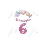 İyiki Doğdun Yazılı Kaligrafi Banner Makaron Balon Seti 6 Yaş Pembe Set Doğum Günü