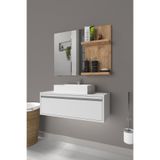 iyimi? İyimi Atlantik Çam Arya Modern Banyo Lavabo Aynası Raflı 60x45 cm – Diş Fırçalık ve Kozmetik Raflı
