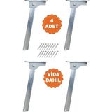 İYİMİ Profil Yer Sofrası 20 cm Metal Katlanır Laptop Sehpa Ayağı Set Gri Renkli