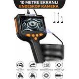 İyisi Var Monitörlü Tek Kameralı 10 mt Sert Kablo Yılan Endoskop Kamera 5,5 mm 4.3 Inc Ekran IP67 Su Geçirmez LED Işıklı