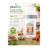 iyva Atıştırmalık Kabı 800 ML Bölmeli Yoğurt Müsli Granola Kabı Kaşıklı Snack Kabı Çatallı 1 adet