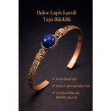 İyyakee Erkek Bakır Bileklik Doğal Lapis Lazuli Taşı Kadın Kelepçe Bilezik