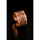 İyyaKee Erkek Kadın Bakır Yüzük Lale Model Desenli Bakır Yüzük