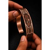 İyyaKee Horus'un Gözü İşlemeli Bakır Bileklik Otantik El İşçiliği Ayarlanabilir Unisex Tasarım