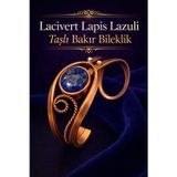 İyyakee Kadın Bakır Bileklik Doğal Lacivert Lapis Lazuli Taşlı Otantik Model Bilezik Her Bileğe Uygun