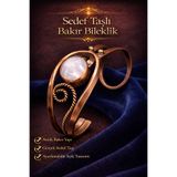 İyyakee Kadın Bakır Bileklik Doğal Taşlı Otantik Model Bilezik Her Bileğe Uygun