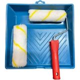 Iz Bırakmayan Büyük Boya Rulosu Saten Rulo 15 cm + Yedek Başlığı ve Büyük Boyama Kabı Tek