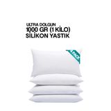 İz Concept 4 Adet Ultra Dolgun 1000 gr Uyku Yastığı %100 HCS Silikon Yıkanabilir En Dolgun Kiloluk Yastık