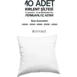 İz Home 10 Adet Fermuarlı Kırlent Iç Astarı Şiltesi Mitili 6 Farklı Ölçü Seçenekli 40GR Nonwonen Tela - 45 x 45 cm - Beyaz