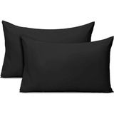 İz Home 2 Adet Premium Siyah Smooth Kırlent Iç Yastığı Dikdörtgen %100 Silikon Dolgu Yıkanabilir Pamuk Kumaş - 35 x 55 cm
