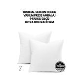 İz Home 2 Adet Premium Ultra Dolgun Kare Kırlent İç Yastık | Orijinal Silikon Dolgu | Koltuk Köşe Yastık |