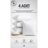 İz Home 4 Adet Premium Ultra Dolgun Kare Kırlent İç Yastık Seti | Orijinal Silikon Dolgu | Koltuk Köşe Yastık | Vakum Ambalajlı | Yıkanabilir