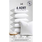 İz Home 6 Adet Premium Ultra Dolgun Kare Kırlent İç Yastık Seti | Orijinal Silikon Dolgu | Koltuk Köşe Yastık | Vakum Ambalajlı | Yıkanabilir