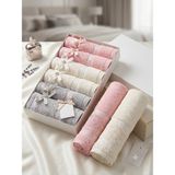 İz Home 6lı Fiyonk Dantel Detaylı Kutulu Mutfak Havlusu Seti | %100 Pamuk | 30X50 cm | Hediyelik - Çeyizlik | Pembe Bej Gri | Orkidem - Çok Renkli