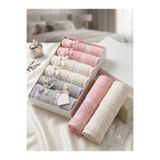 İz Home 6lı Fiyonk Dantel Detaylı Kutulu Mutfak Havlusu Seti | %100 Pamuk | 30x50 CM | Hediyelik - Çeyizlik | Pembe Bej Gri | Orkidem