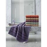 İz Home Luxury Asorti 6lı Banyo Havlu Seti | 100X150 cm | Ultra Emici | %100 Pamuk | Büyük Ölçü | Mor Kiremit Kahve Mürdüm Su Yeşili Gri - Çok Renkli