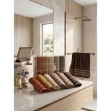 İz Home Pamuklu 6lı El & Baş Havlusu Seti | 50X90CM | Ultra Emici Dolgun | Effect Fitilli | Kahve Tonları | Orkidem - Çok Renkli