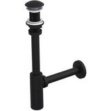 İz Yapı Moon Ayarlanabilen Lavabo Sifonu Siyah Taşmasız 300 mm Başlıklı Abs