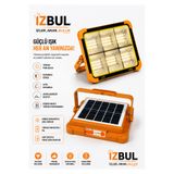izbul 6 GÖZ Kaliteli Solar Panelli 12000 mAh LED Projektör Şarjlı Kamp Lambası Powerbank Çakar Modlu Güçlü Aydınlatma