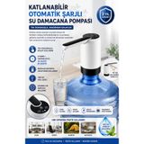 izbul Otomatik Şarjlı Su Damacana Pompası USB Şarjlı Elektrikli Damacana Musluğu Tek Tuşlu 40-80 Saniye Zaman Ayarlı