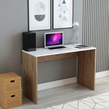 İzco Design Atlantik Çam Gövde Ofis Masası – Beyaz Modern Ders Çalışma ve Bilgisayar Masası | Fonksiyonel Çalışma Masası - 45x90 - Atlantik Çam - Beyaz