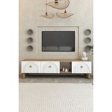 İzco Design Bohem Model 3 Kapaklı Tv Ünitesi - Mdf Membran Kapak | 180 cm - Atlantik Çam