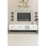 İzco Design Bohem Model 3 Kapaklı Tv Ünitesi - Mdf Membran Kapak | 180 cm - Beyaz