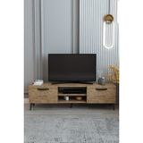 Izco Design Efes Tv Ünitesi 150 cm 2 Kapaklı Raflı Tv Sehpası - Atlantik Çam