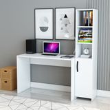 İzco Design Kitaplıklı Çalışma Masası - 120x90 - Beyaz