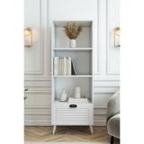 izcodesign 4 Raflı 162 cm Country Model MDF Membran Kapaklı Salon Dolabı Kitaplık Çok Amaçlı Dolap