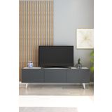 izcodesign Model Ice TV Ünitesi 150 cm 3 Kapaklı TV Sehpası – Beyaz Antrasit | TV Konsolu | Televizyon Ünitesi