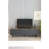 izcodesign Model Perla TV Ünitesi 150 cm 3 Kapaklı TV Sehpası – Çam Antrasit TV Konsolu | Televizyon Ünitesi