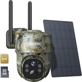 Izeeker 4g Lte Solar Vahşi Yaşam Kamerası, 2k Ptz, 360° Görünüm, Canlı Yayın
